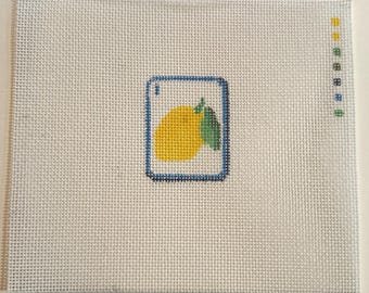 Mahjong Tile mini needlepoint Lemon 18 ct