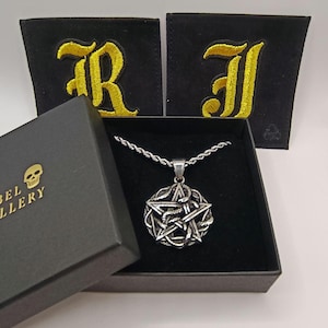 Serpant snake pentangle mens Stainless Steel Pendant & necklace/Chain PERSONALISED BAG