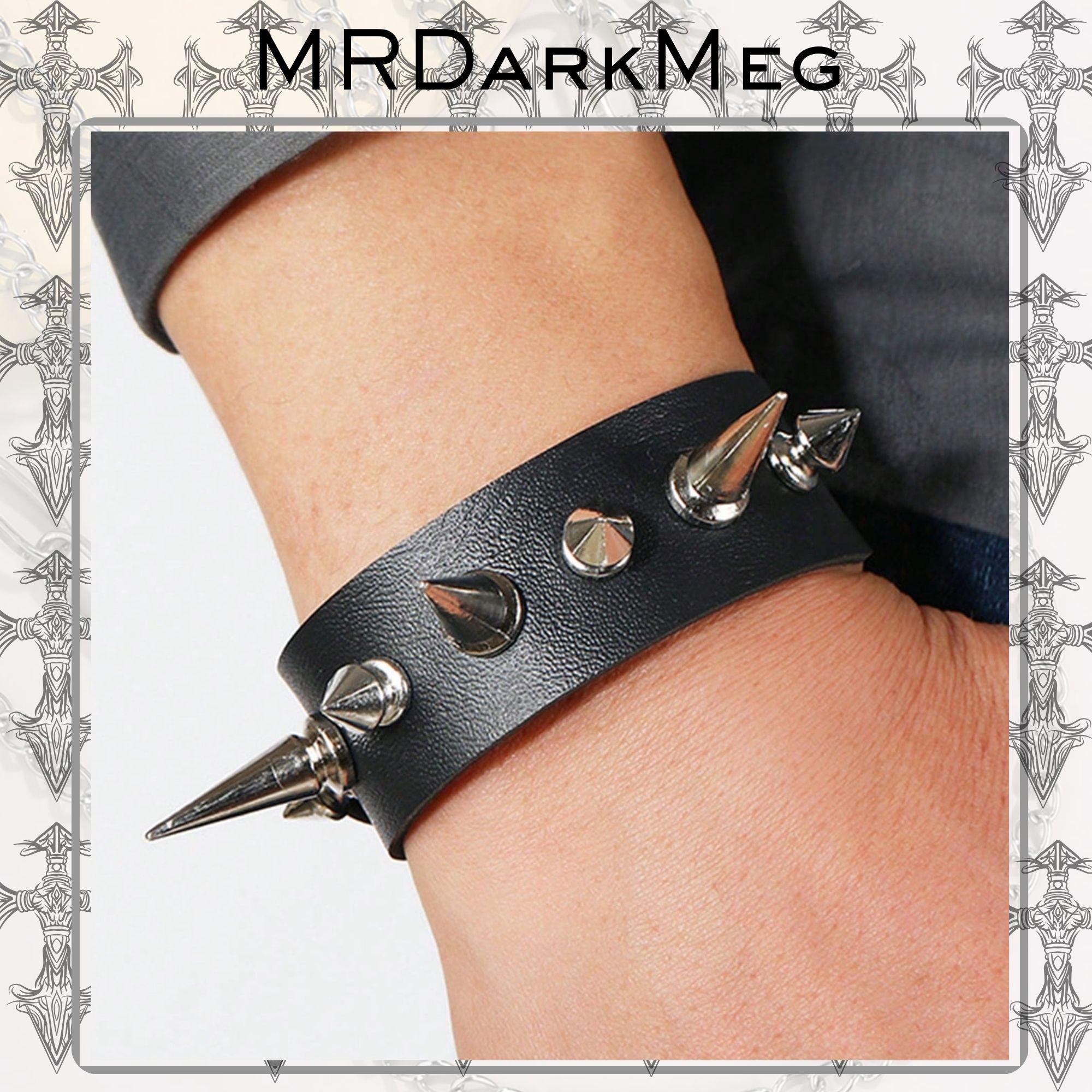 DATOA Gothic Studded Punk Bracelet – Unisex Spiked Emotion Band For Women & Men - View #9