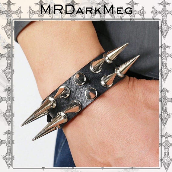DATOA Gothic Studded Punk Bracelet – Unisex Spiked Emotion Band For Women & Men - View #8