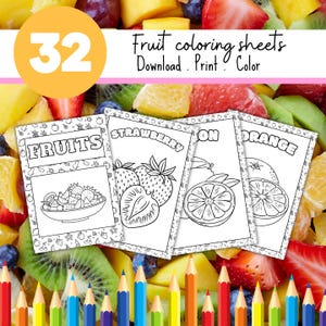 Fruit Coloring Pages: Kids Learning Activity, Printable PDF