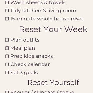 Sunday Reset Checklist | Printable Planner for Busy Moms (Digital Download) image 4