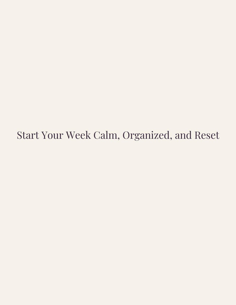 Sunday Reset Checklist | Printable Planner for Busy Moms (Digital Download) image 5