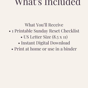 Sunday Reset Checklist | Printable Planner for Busy Moms (Digital Download) image 2