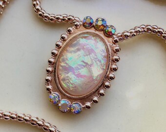 Opal Necklace: Rose Gold Chain