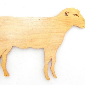 Wood Sheep Cut Out, Ornament Magnet, Pin