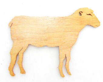 Wood Sheep Cut Out, Ornament Magnet, Pin