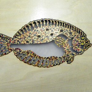 Flounder Fish Acrylic Painting on Birch Wood Wall Art