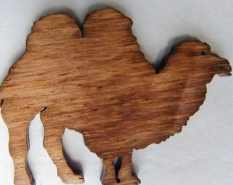 Wood Camel Cut Out, Wood Camel Ornament, Wood Camel Magnet, Wood Camel Pin