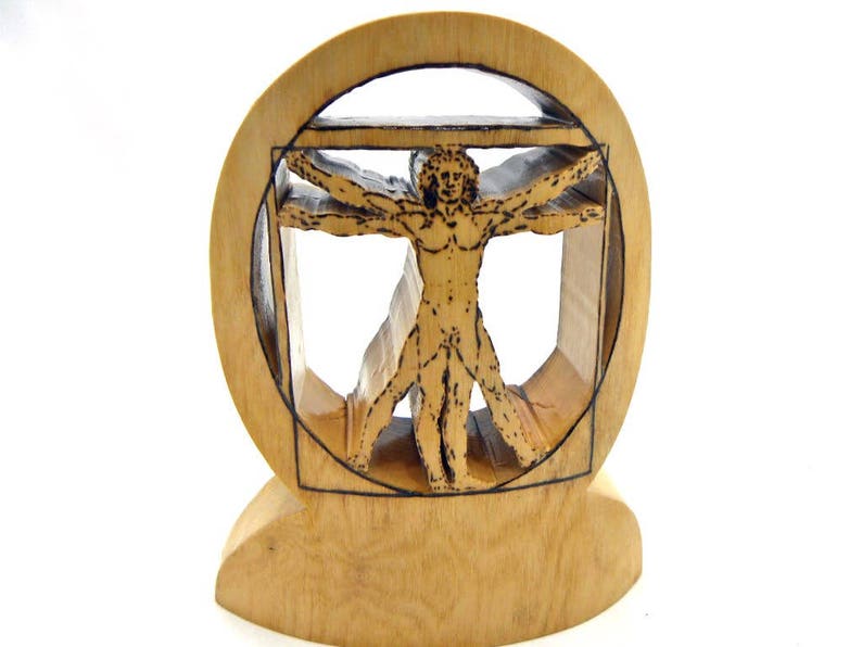 Wood Vitruvian Man image 1