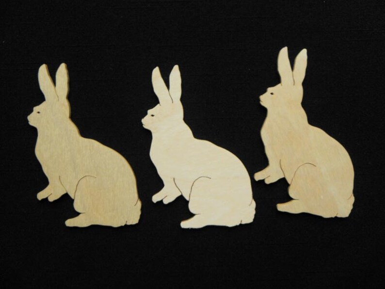 Wood Rabbit Bunny Cut Out Ornament Pin Etsy