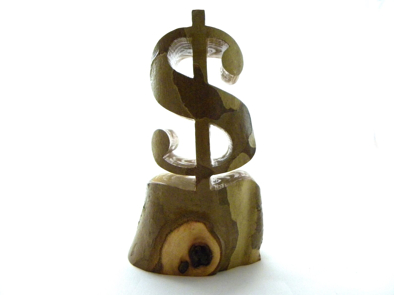 Wooden Dollar Sign Sculpture Art Decor Etsy UK