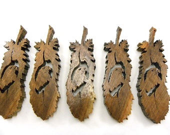 Eagle Flying Leaf Wood Wall Art, Bear Leaf, Eagle Head Leaf