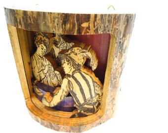 Baroque-Style 3D Diorama | Medieval Card Players