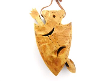 Native American Arrowhead Wood Pendant, Boy Scouts