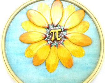 Mixed Media Pi Flower Wall Art