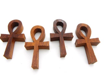 Wood Ankh Symbol Pendant