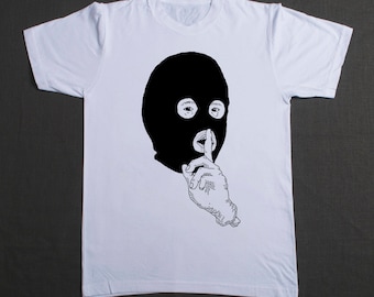 Shhh T-shirt, antifa, streetwear, original art, screenprint tshirt, punk tshirt, graphic tee