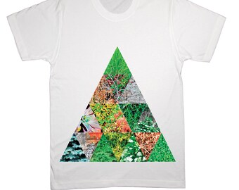 Naturkollage-t-shirt – Suckulent skogstryck, kläder för växtälskare