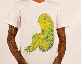 Kappa T-shirt, japanskt folkloretryck, t-shirt i träblocksstil