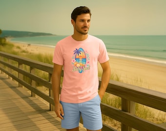Camiseta Salty Soul Vibe - Edición Amanecer y Atardecer / Camiseta de Playa Costera / Corte Unisex