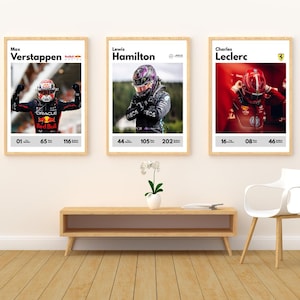 F1 Bundle 3er Set | Alle Bilder von Max Verstappen und Charles Leclerc | Formel 1 Digitaldruck | F1 Poster | Racing Wandkunst | F1 Geschenk