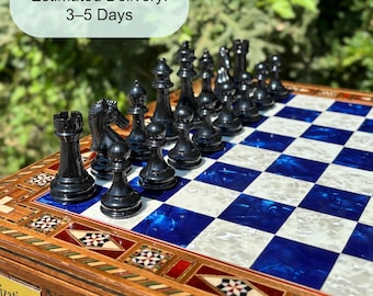 Custom Wooden Chess Set: Handmade Board with Personalized Engraving