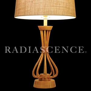 Atomic Modern Franco Albini Rattan Pineapple Ribbed Table Lamp 1950s Italian