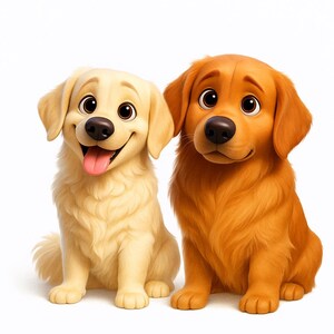 Pixar-Style Cartoon Pet Portrait – Custom Digital Dog or Cat Drawing – Fun Gift for Pet Lovers (24hr Delivery)