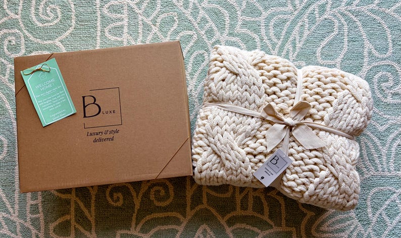 Gift-ready luxury blanket for real estate clients with fast 1 to 2 day shipping, personalized card and direct-to-recipient delivery