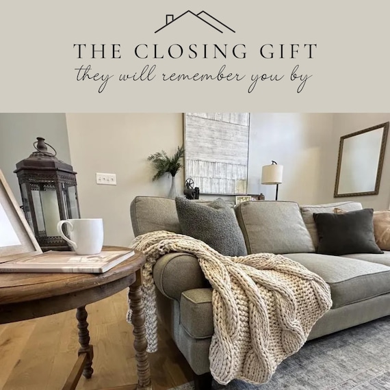 Luxury Realtor Closing Gift Blanket – Personalized Welcome Home Gift for Clients – High-End Real Estate Client Gifts
