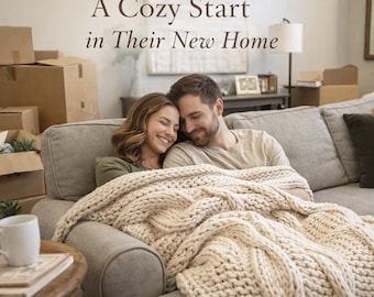 Manta de punto grueso y acogedora: el regalo perfecto para estrenar casa y dar la bienvenida a casa a parejas.