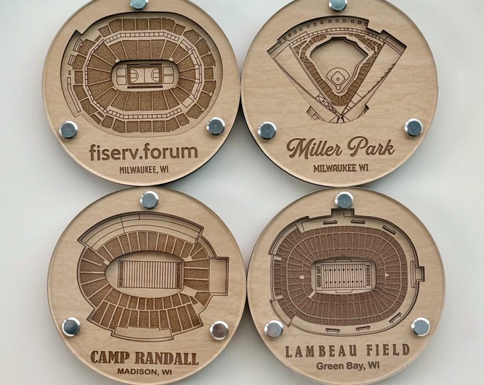 Wisconsin Sports Stadium Coasters