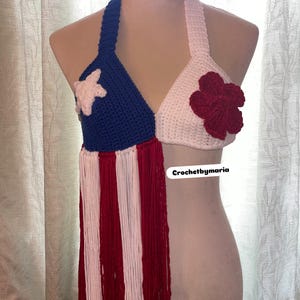 Crochet Puerto Rico Flag Top
