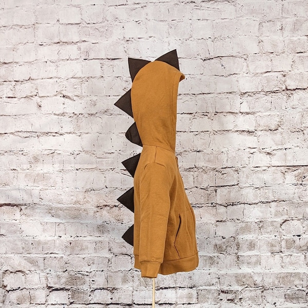 Copper Dinosaur Hoodie With Dark Brown (or any color) Spikes
