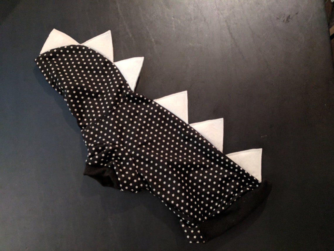 Black Dog Dinosaur Hoodie With Small White Stars and Matching Etsy