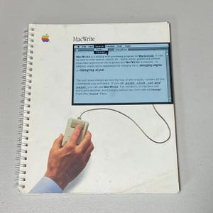 Apple MacWrite User Manual – Spiral-Bound Vintage Macintosh Word Processing 1984
