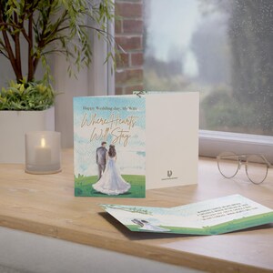 Physische Hochzeitspoesie-Gruß-Gruß-Karte - Where Hearts Will Stay