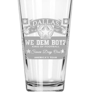 Dallas cowboys laser engraved 16oz glass cup