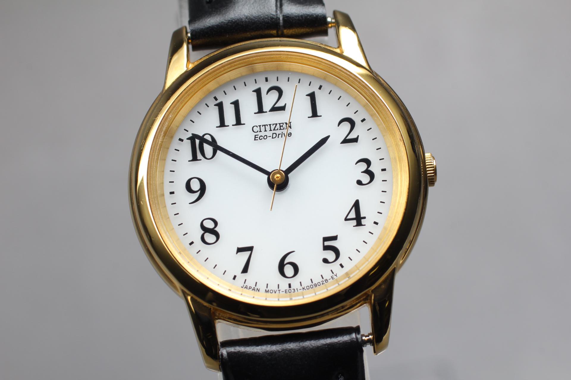 Vintage 2006 Exc+5* Citizen Eco-drive E031-K006082 Gold Solar 26mm