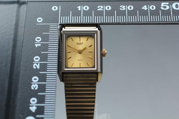 New Batt. MINT* Rado Diastar 133.9505.3 Gold Tank Square 19mm Qz