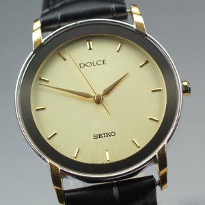 Vintage 1991 Near MINT* Seiko Dolce 5E31-6C10 Gold 31mm Quartz Men&#39;s Watch