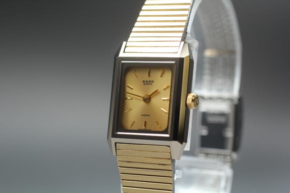 New Batt. MINT* Rado Diastar 133.9505.3 Gold Tank Square 19mm Qz