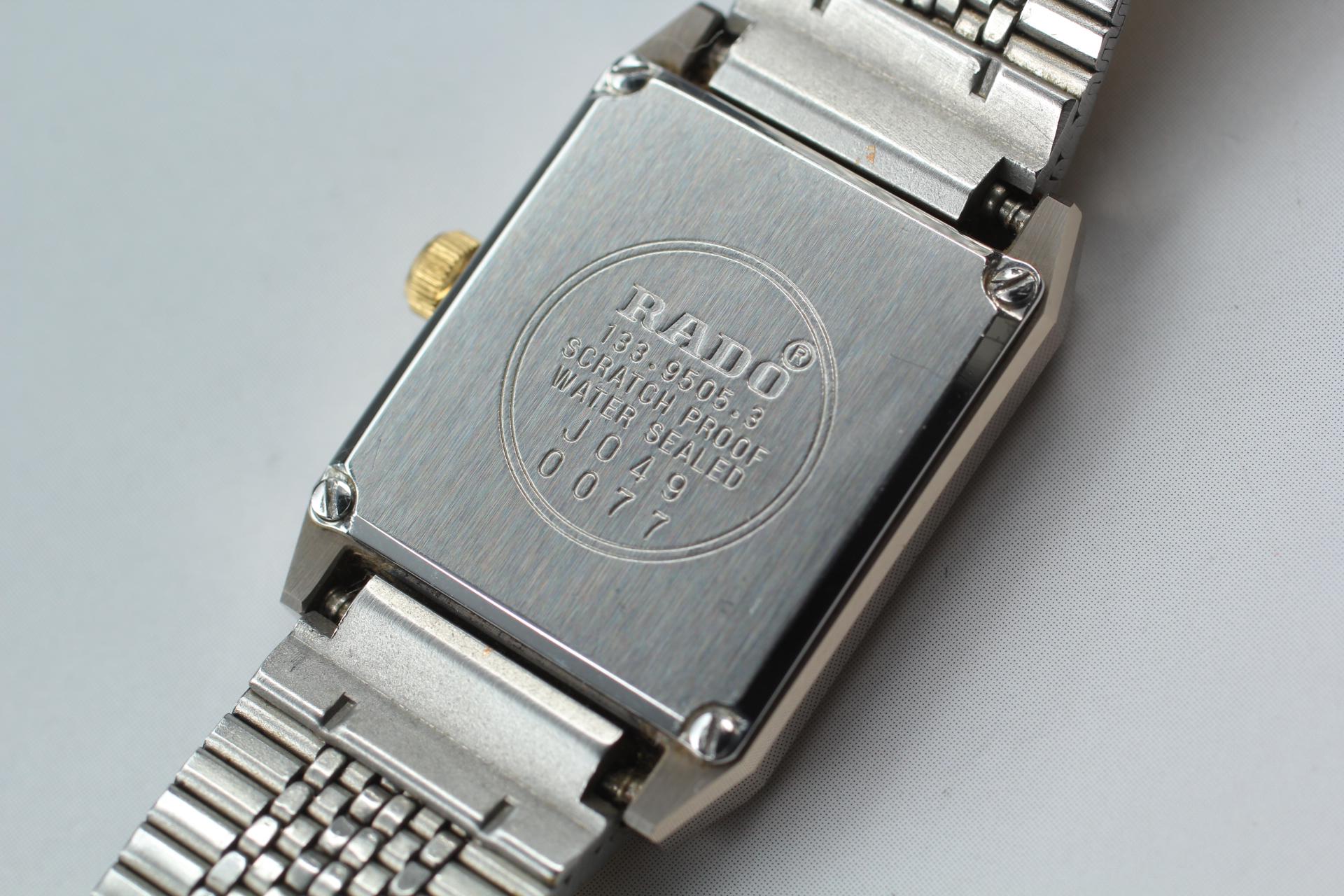 New Batt. MINT* Rado Diastar 133.9505.3 Gold Tank Square 19mm Qz