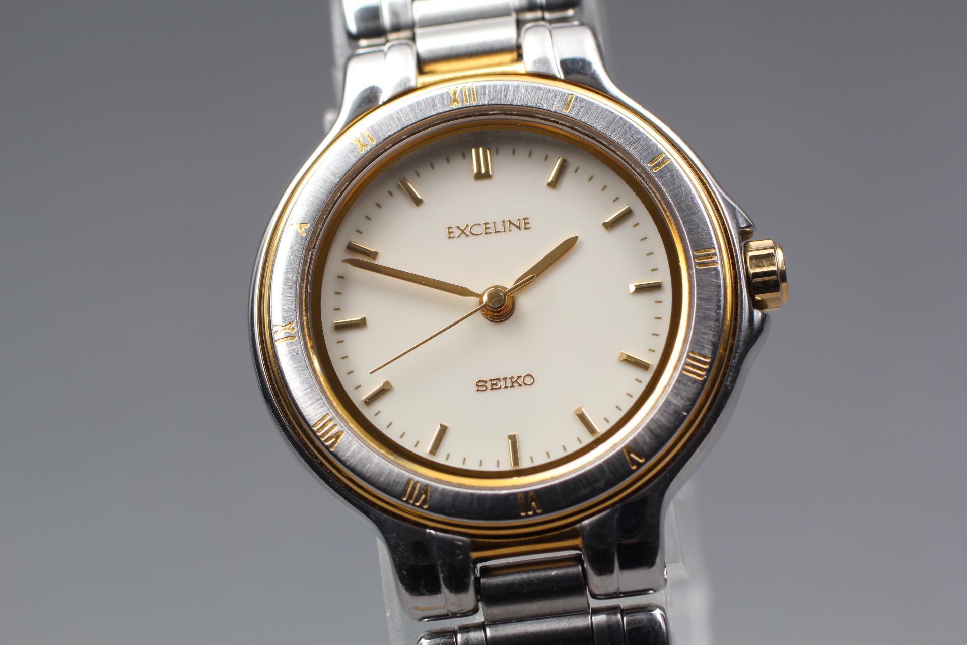 時計 SEIKO EXCELINE SEIKO Exceline Watch Round Face Combination Color Working
