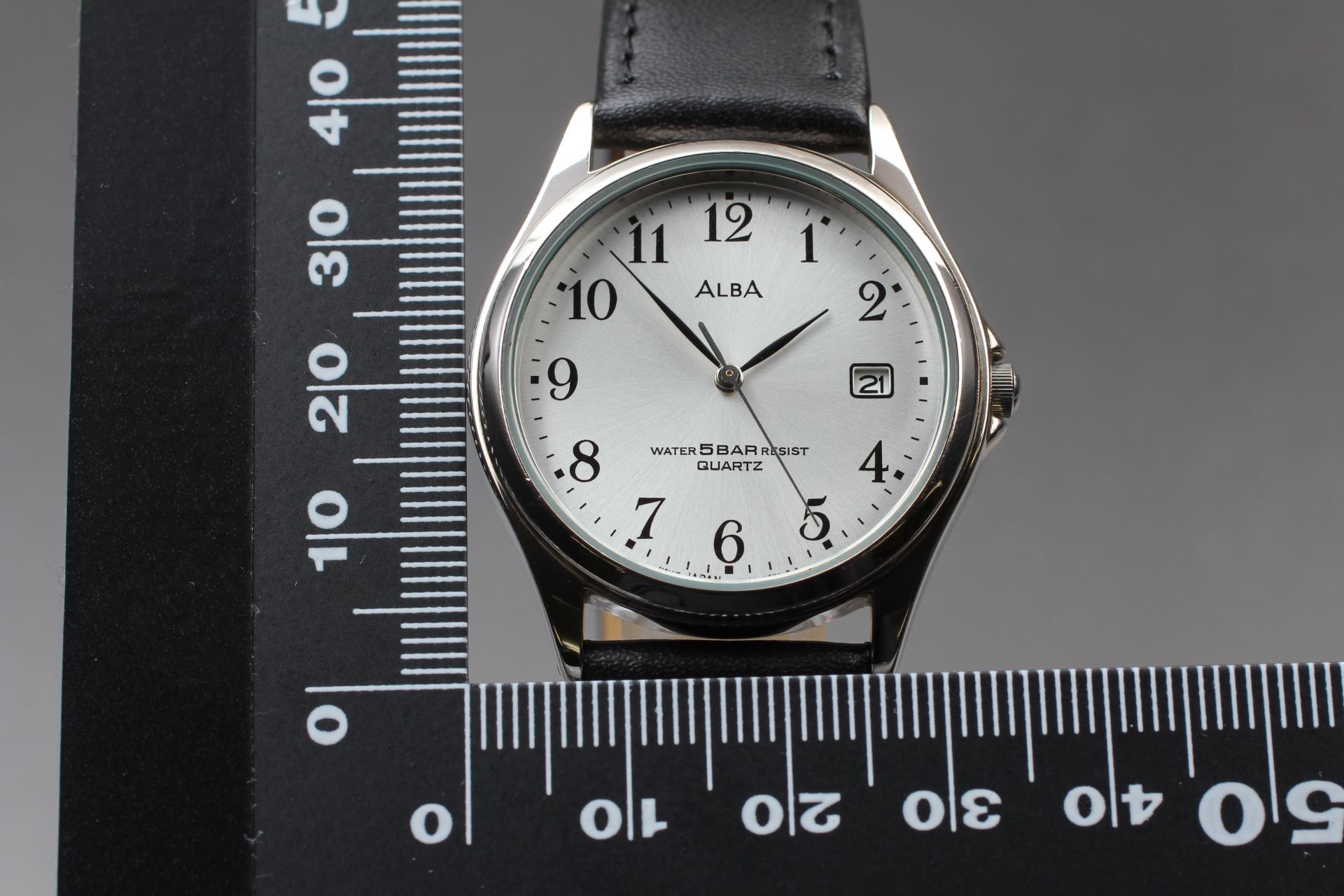 Vintage 2003 N MINT* Seiko Alba V732-0D10 Silver Date 35mm Quartz