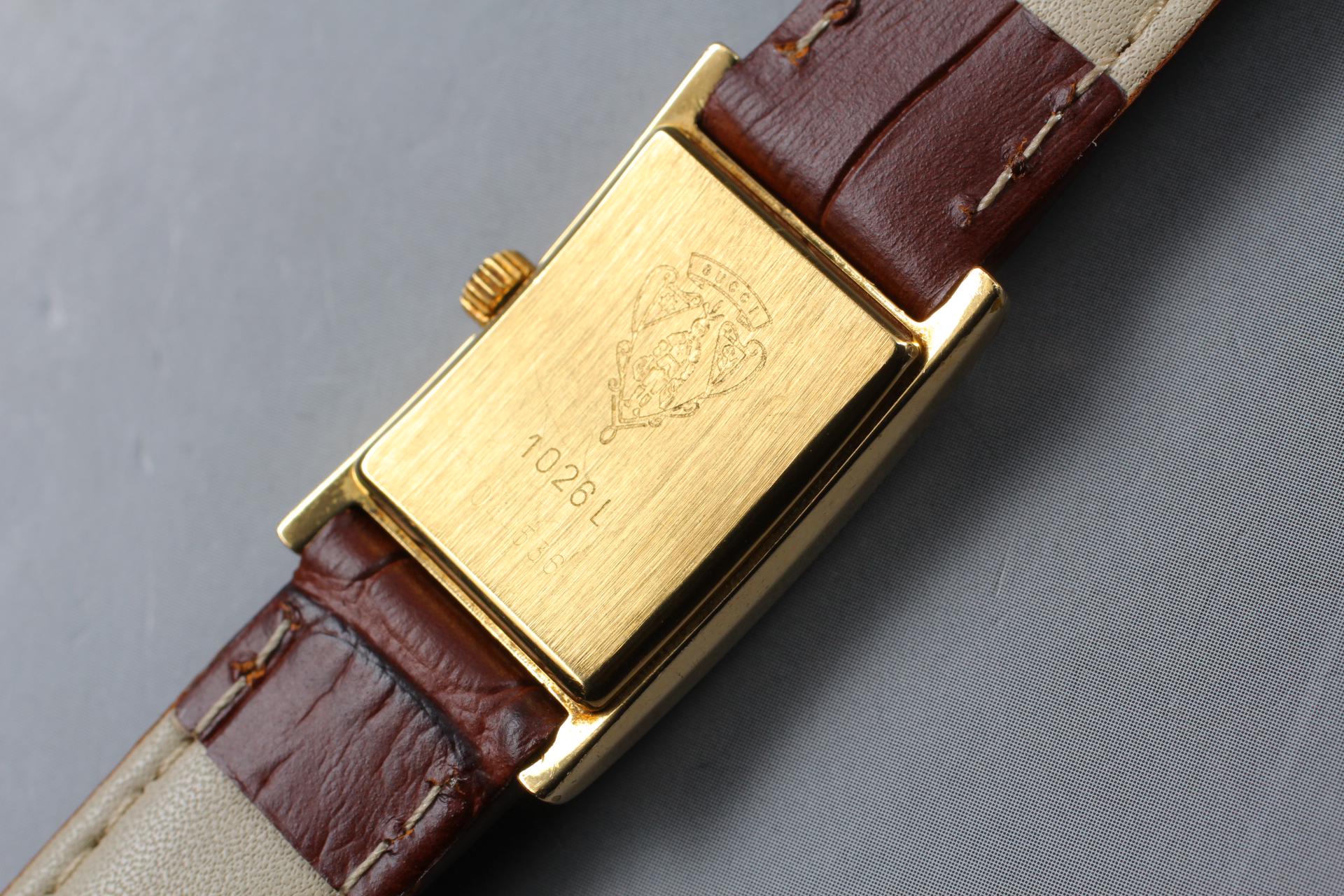 Vintage Exc+5* Gucci 1026L Gold Sherry Line 18mm Quartz Ladies