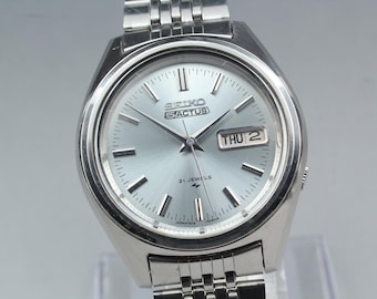 Vintage Seiko 5 Actus SS: 1970s Blue Dial Stainless Steel Men's