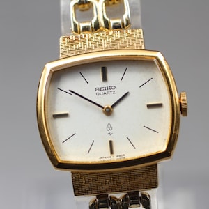 Vintage 1978 Exc+5* Seiko Bracelet 16-6010 Gold 23mm Quartz Ladies Watch JAPAN
