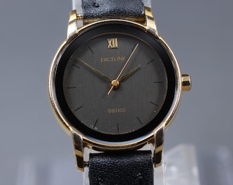 Seiko 5 Women's Automatic Watch 4207-00W0 Black Dial Gold Tone 21